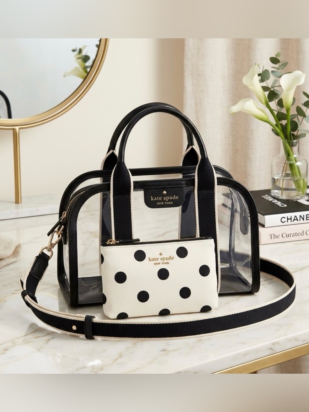 Kate Spade New York Clare Clear Small Duffle Crossbody Bag